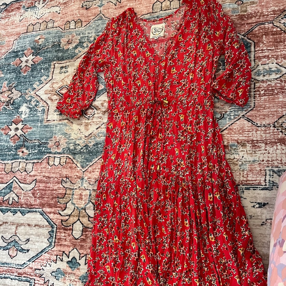 Red Floral Maxi Dress